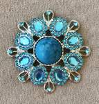 Blue and Turquoise Brooch 