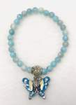 Turquoise Beaded Bracelet with Butterfly Charm 