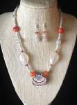 Orange and White Golf Ball Marker Necklace 