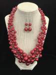 Red Pearl Wire Crochet Necklace 